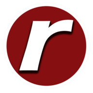 A red circle with a white letter.